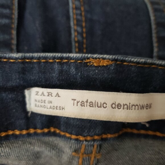 Zara Trafaluc Jeans Size 8 Mid Rise Skinny Dark Wash Blue Denim - Picture 9 of 9
